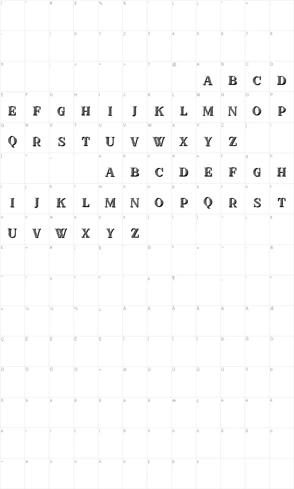 Liverpoolfont character map
