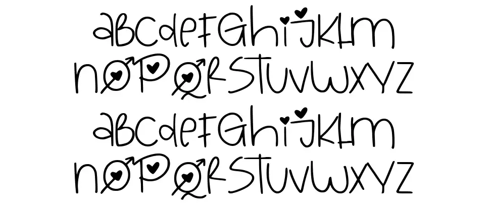Love Queenfont specimens
