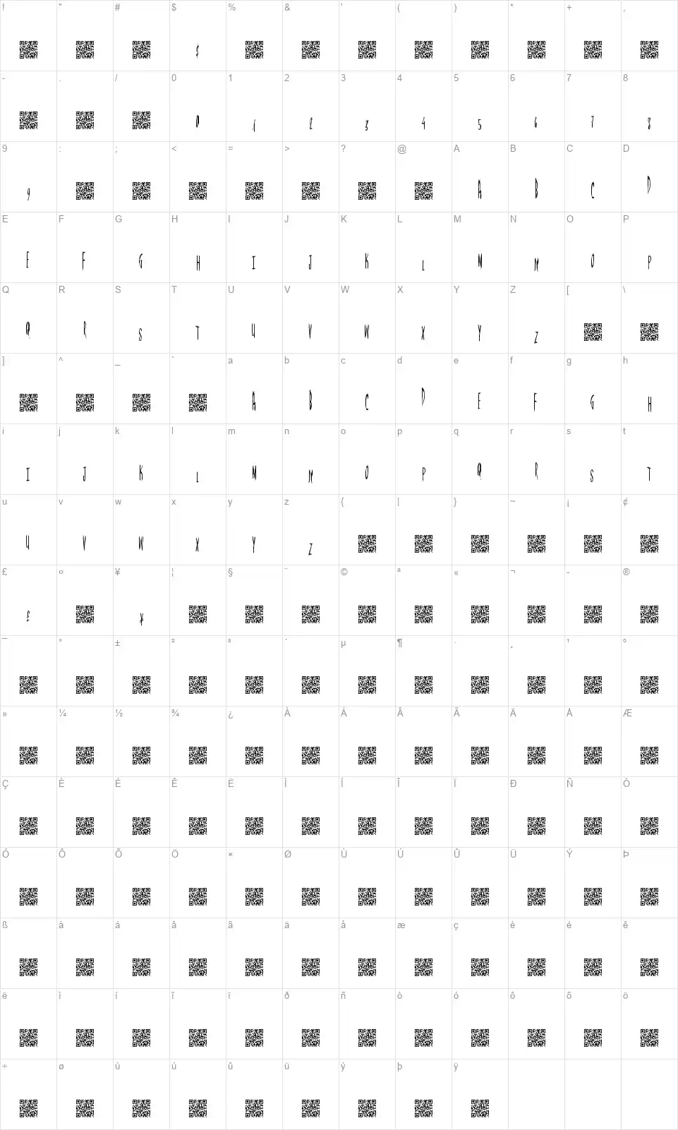 Magical Springtimefont character map