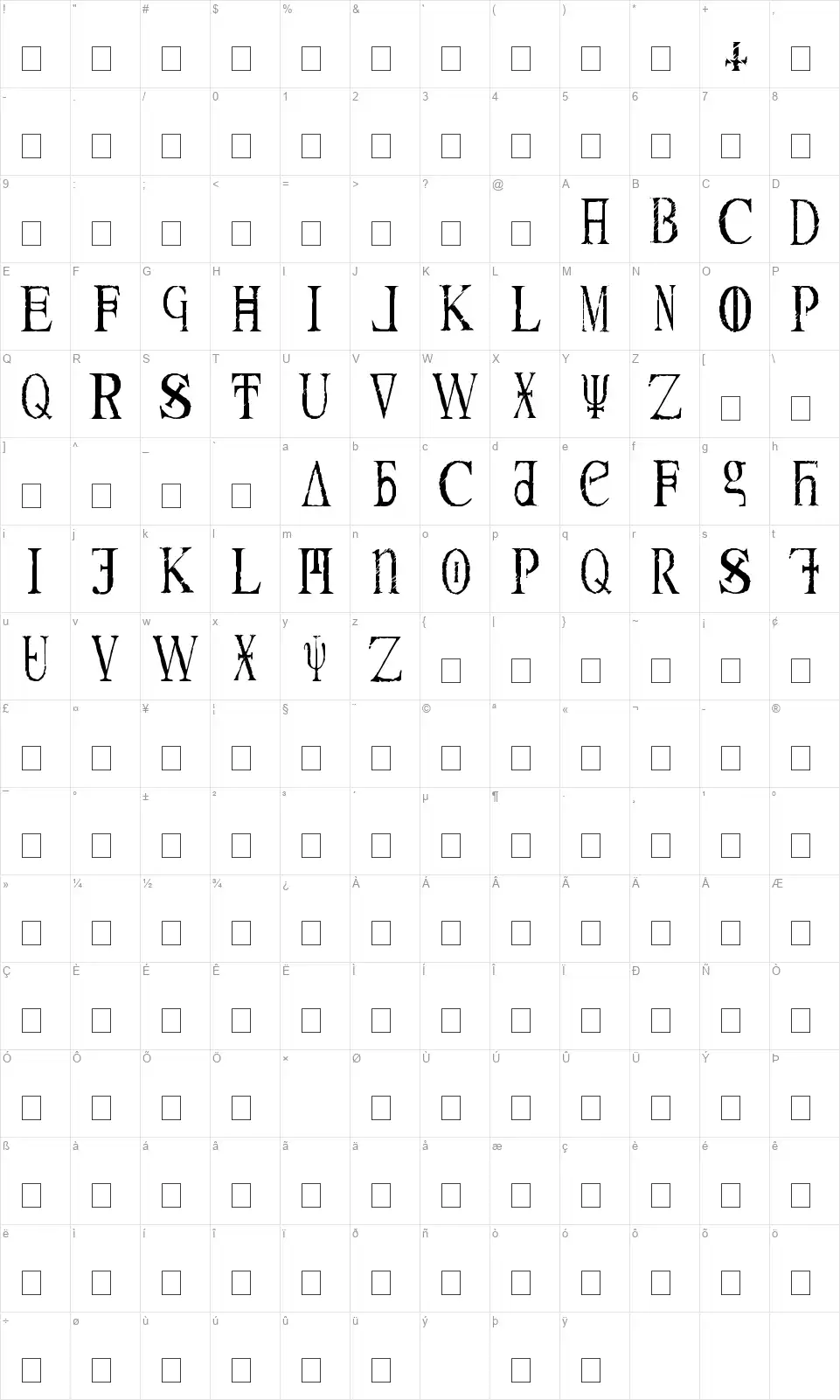 Magna Veritasfont character map