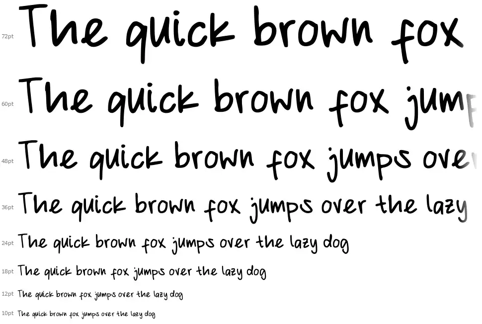 Mares Handwritingfont waterfall