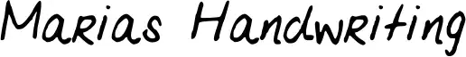 Marias Handwriting