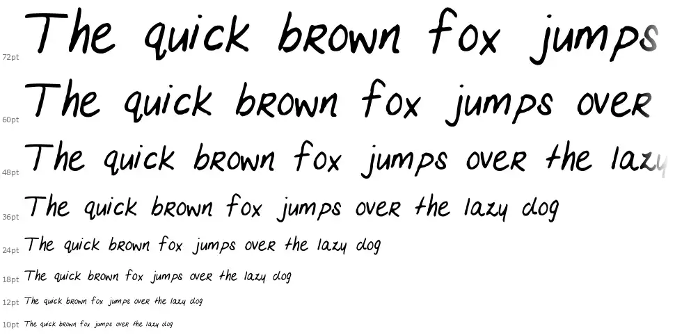 Marias Handwritingfont waterfall