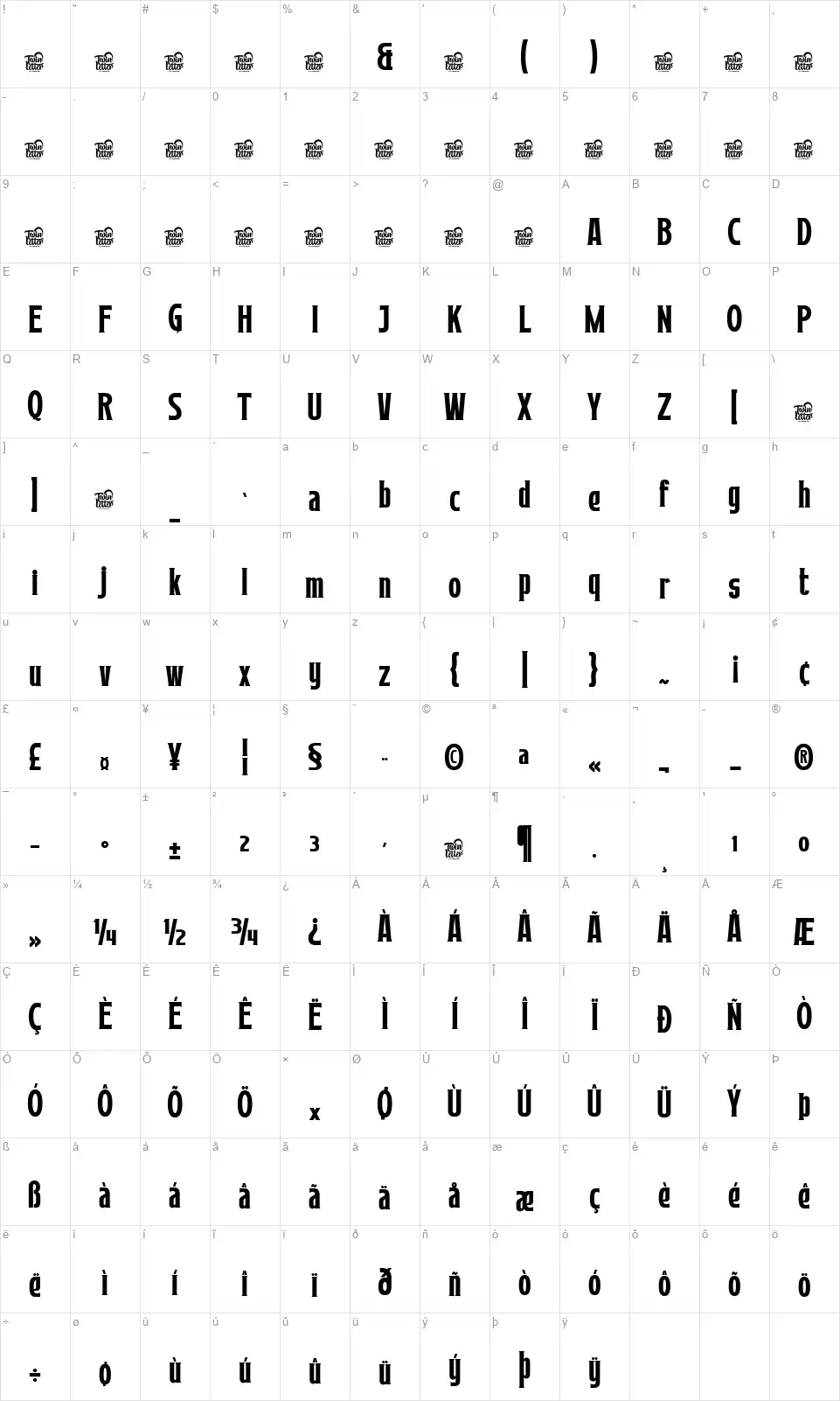 Mather Laordfont character map
