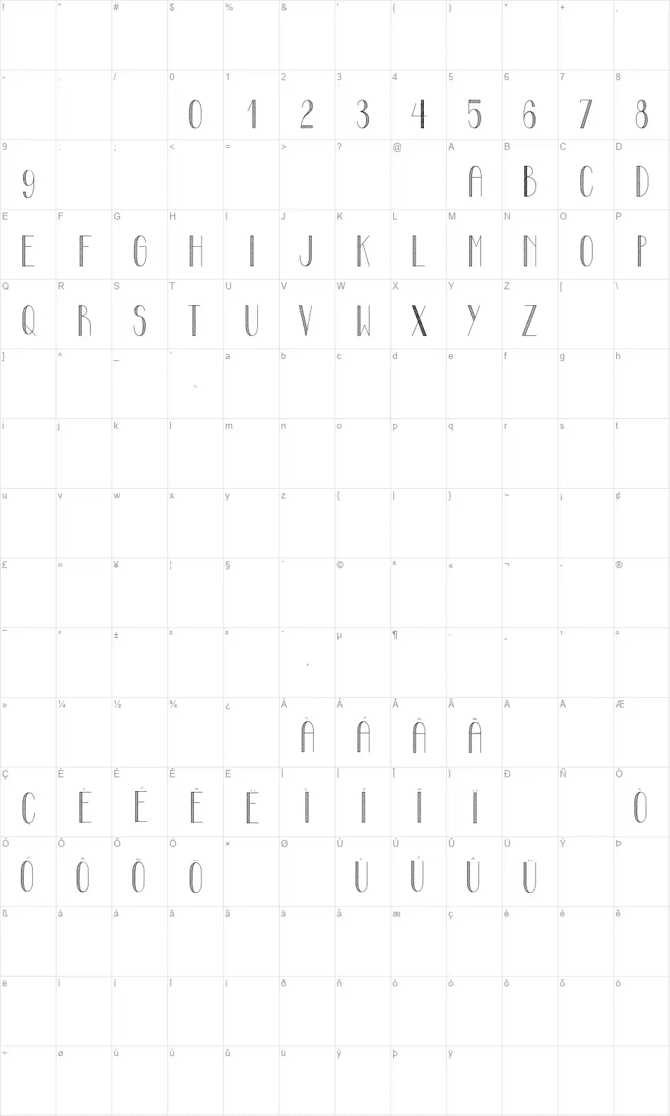 Mayonaisefont character map