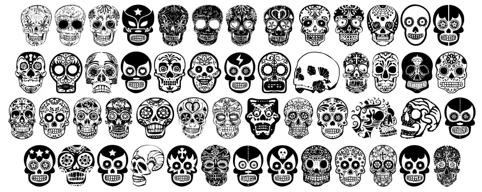 Mexican Skullfont specimens
