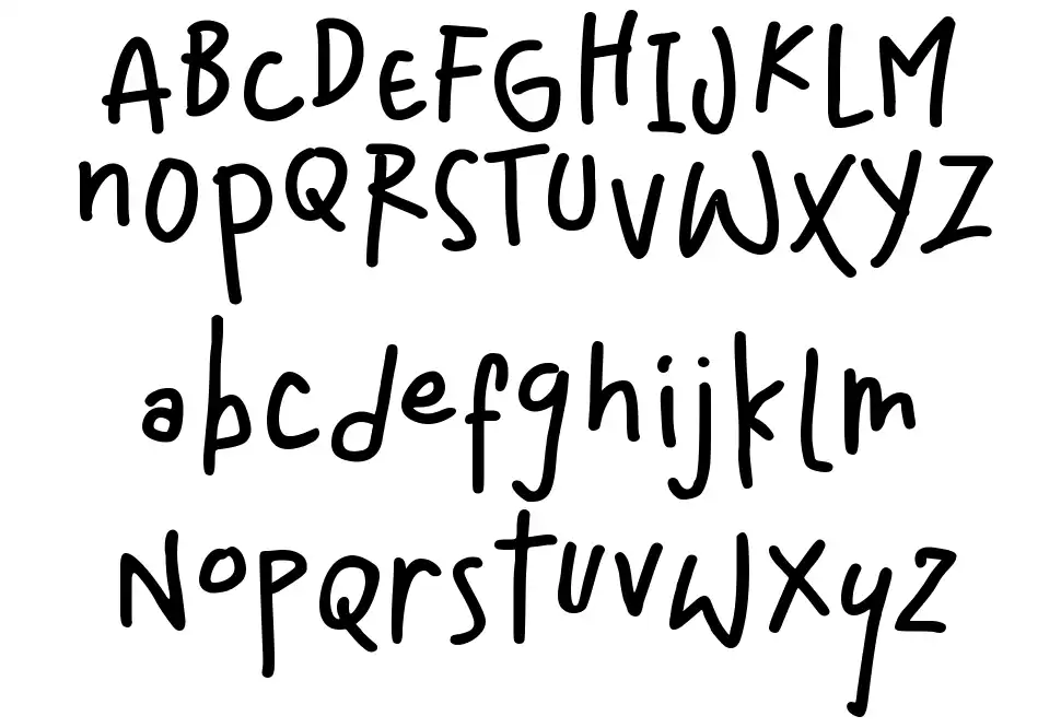 Mommy and Baby Scriptfont specimens