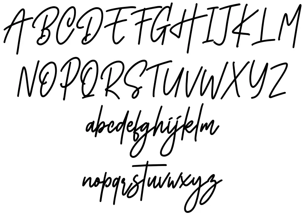 Monoline Signaturefont specimens