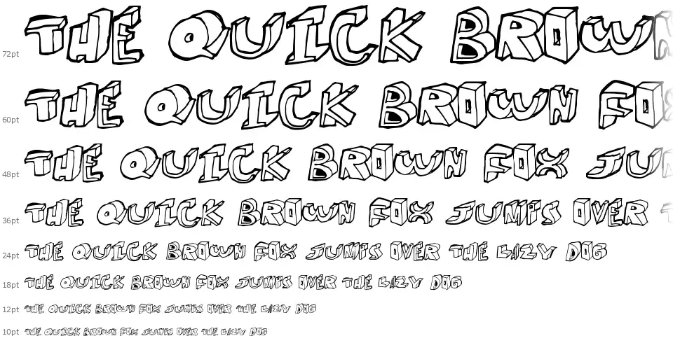 More Dimensionfont waterfall