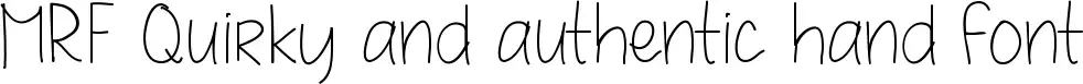 MRF Quirky and authentic hand font