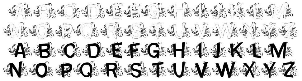 MTF Base Dash Leafyfont specimens