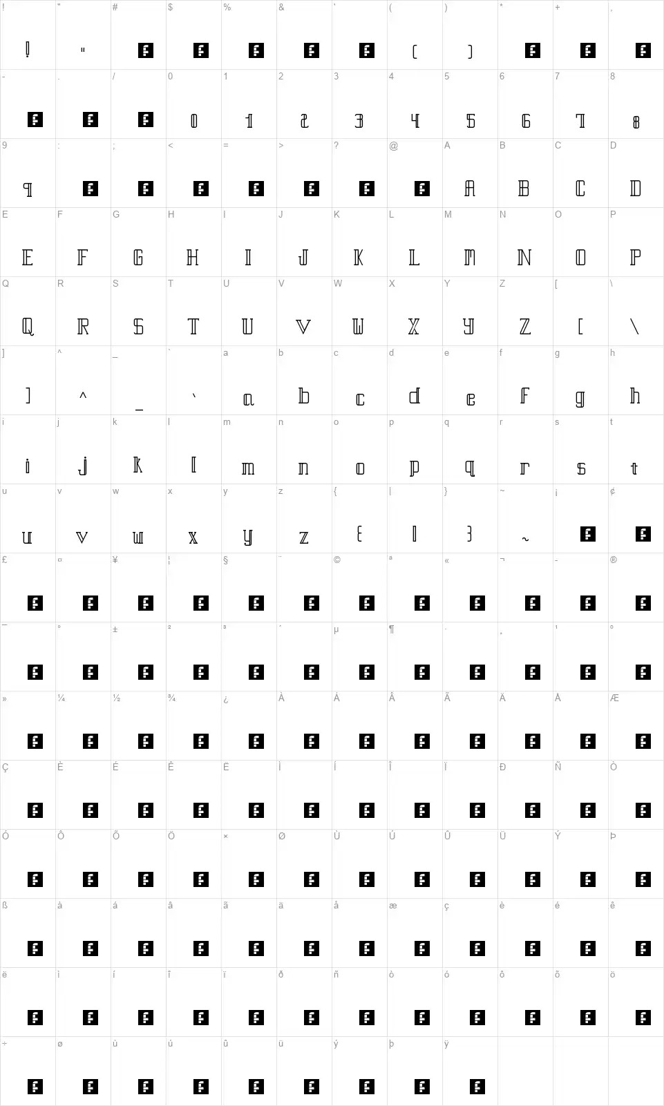 Of Coursefont character map