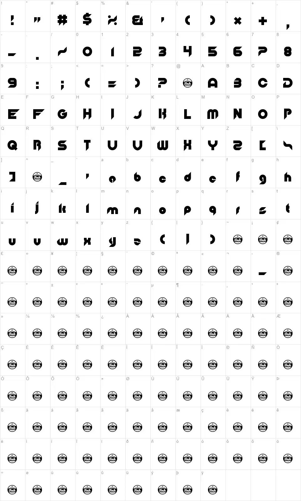 Of The Blue Colour Of Her Eyesfont character map