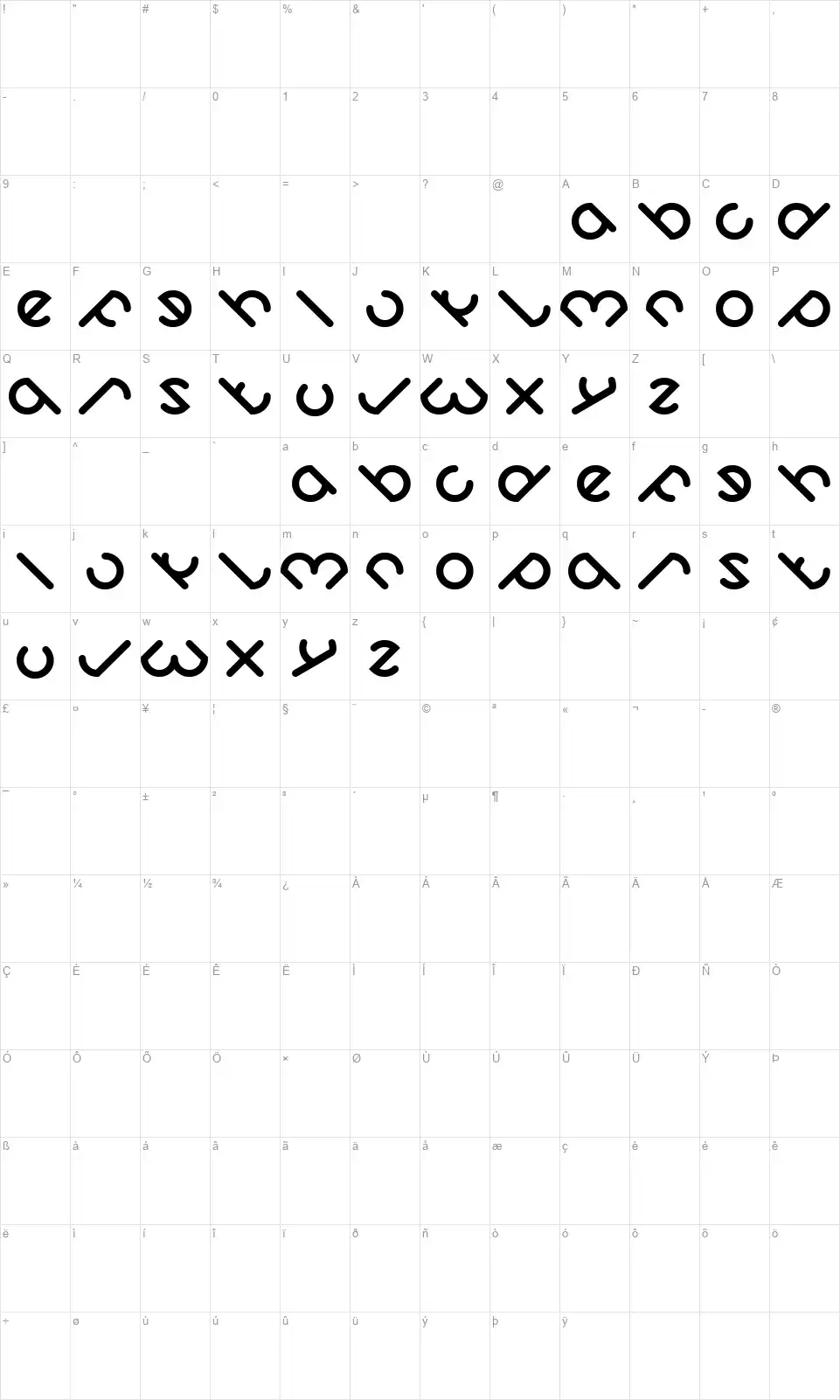 OwaikeOfont character map