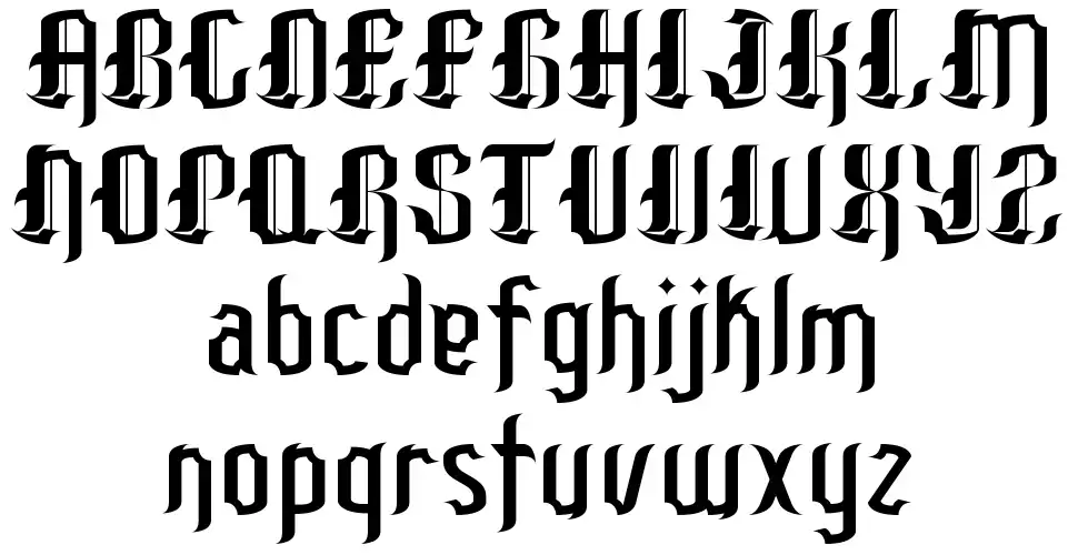 Patinio Gothicfont specimens