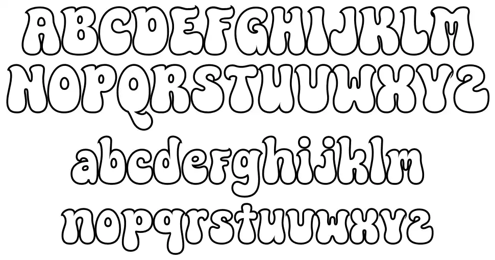 Pinewood Outlinefont specimens