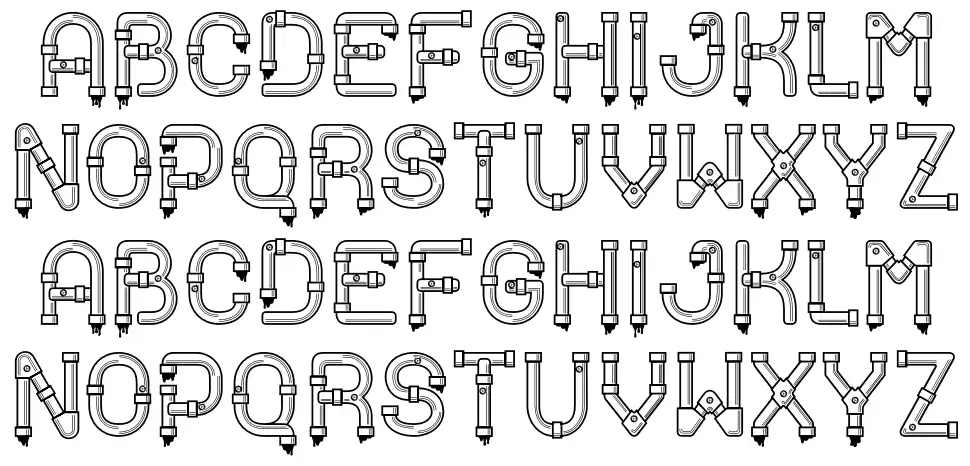 Pipelinefont specimens