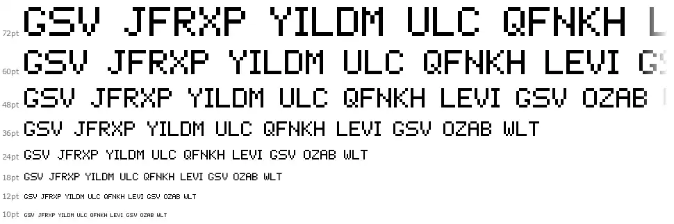 PixelCryptfont waterfall