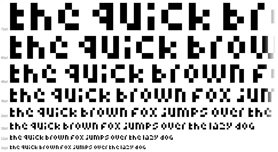 Pixelminimalfont waterfall