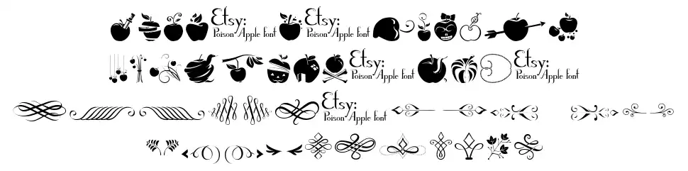 Poison Apple Ornaments 1font specimens
