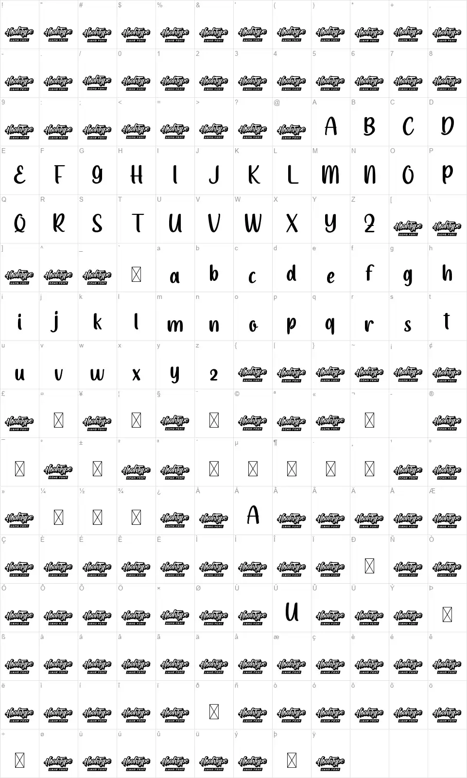 Potato Soupfont character map