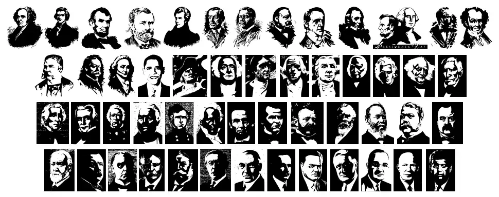 Presidents of the United States of Americafont specimens