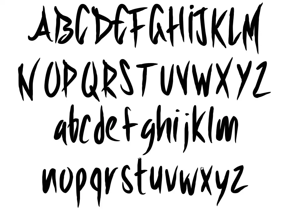 PW Sharp Brushfont specimens