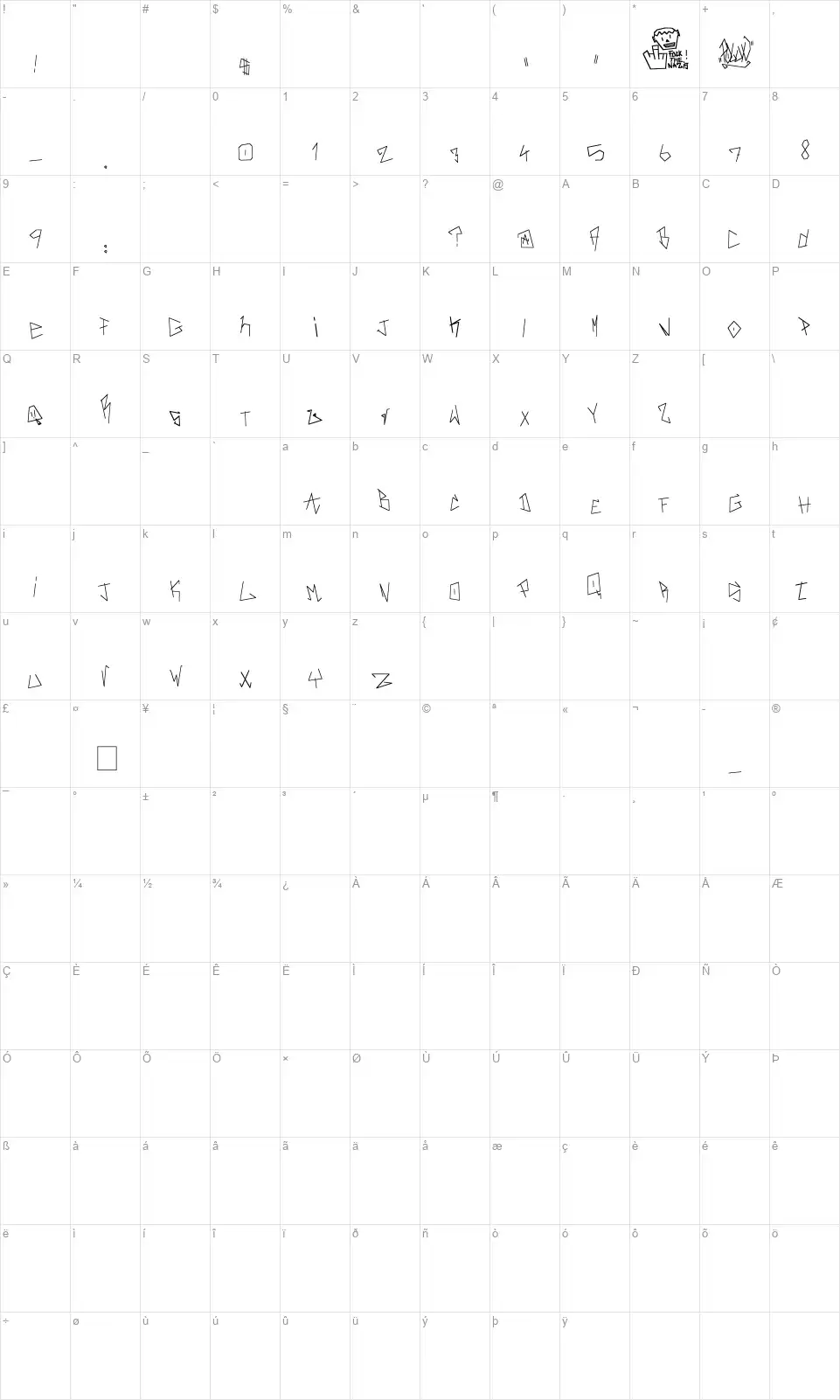 Real Breakerzfont character map