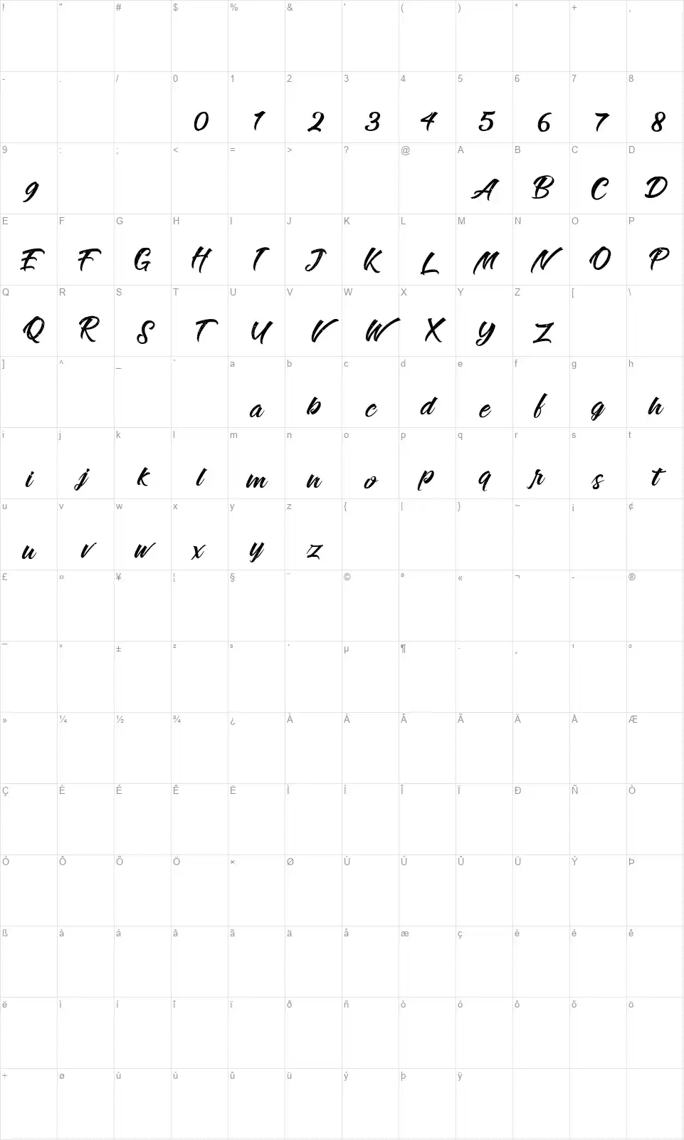 Rouge Maheirafont character map