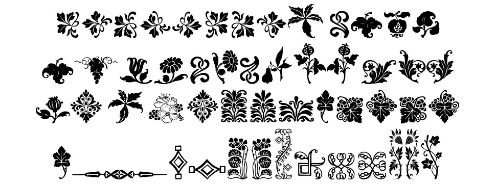 Rough Fleuronsfont specimens