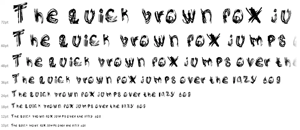 Rough Outlinefont waterfall