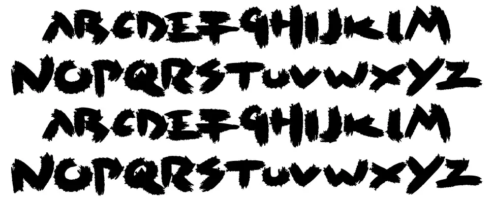 Rushfont specimens