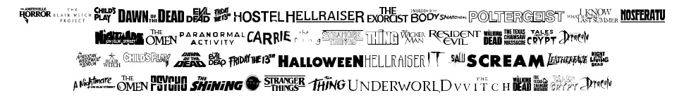 Scary Movie Galleryfont specimens