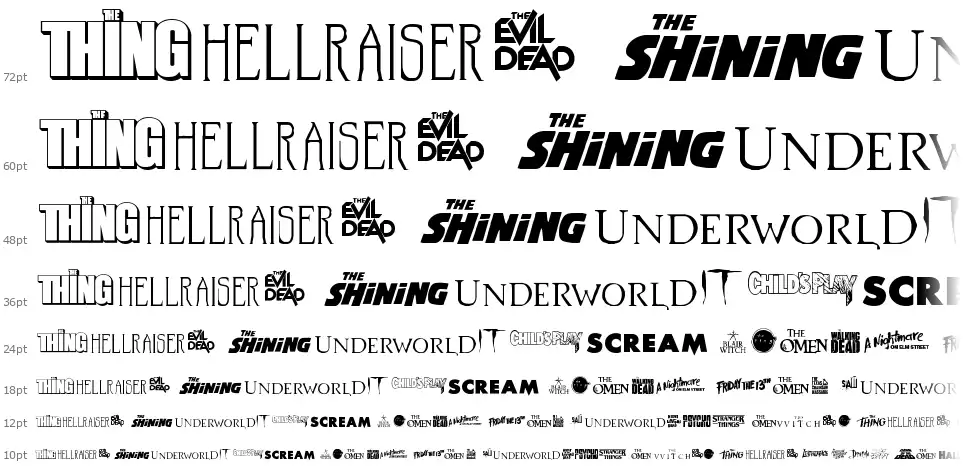 Scary Movie Galleryfont waterfall