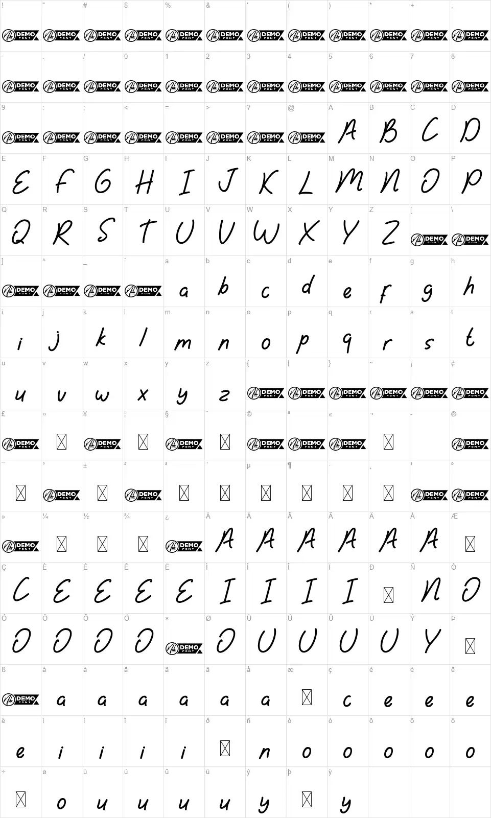 Share Nowfont character map
