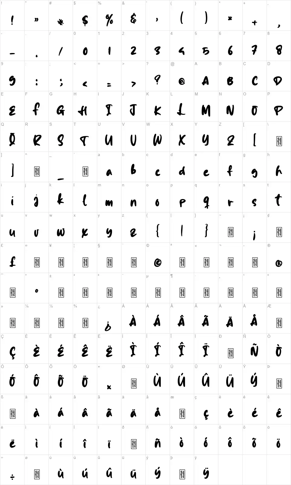 Share Worksfont character map