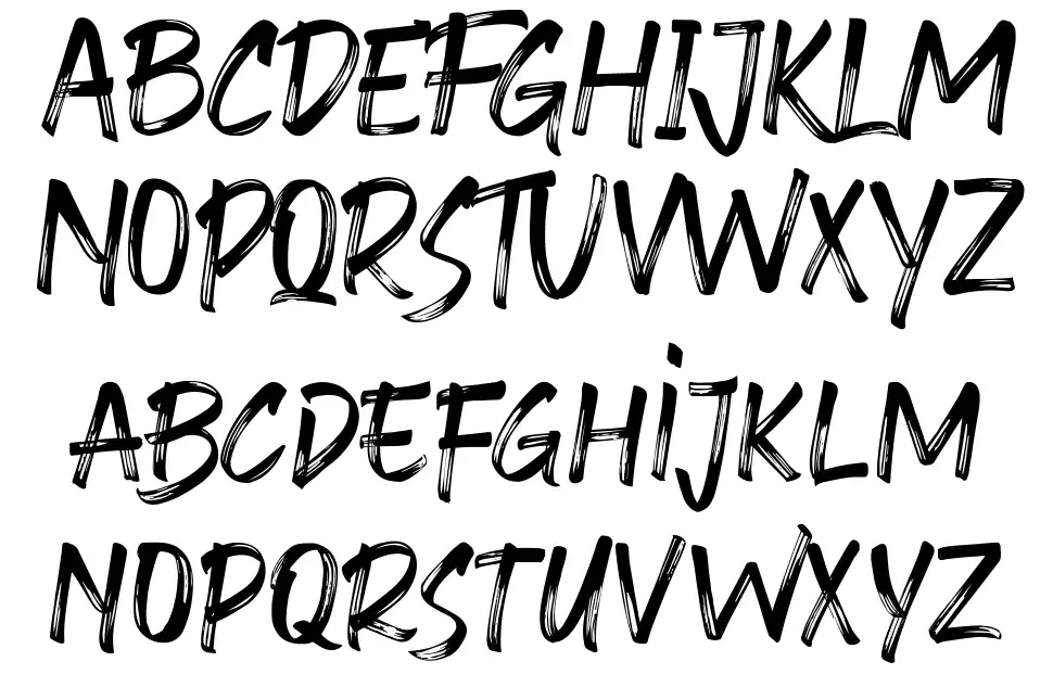 Slouchy Brush Fontsfont specimens