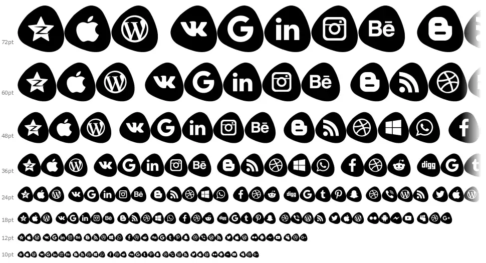 Social Logos Colorfont waterfall