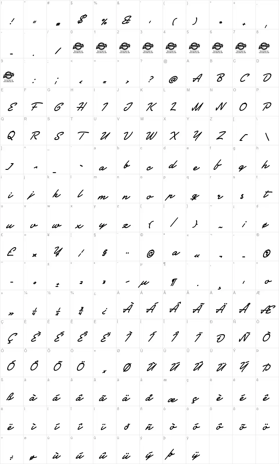 Society Editorfont character map