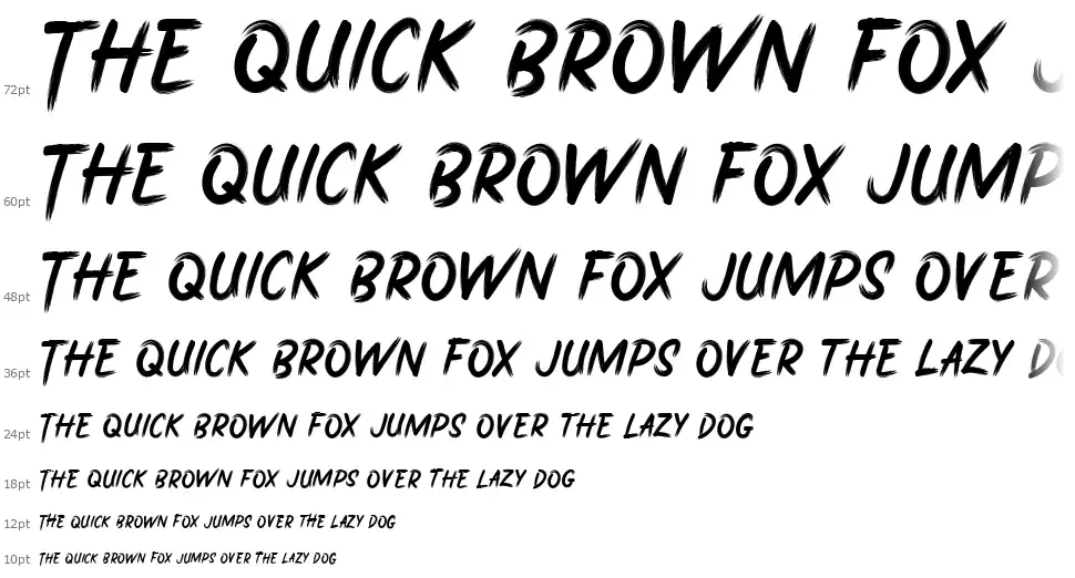 Stricken Brushfont waterfall