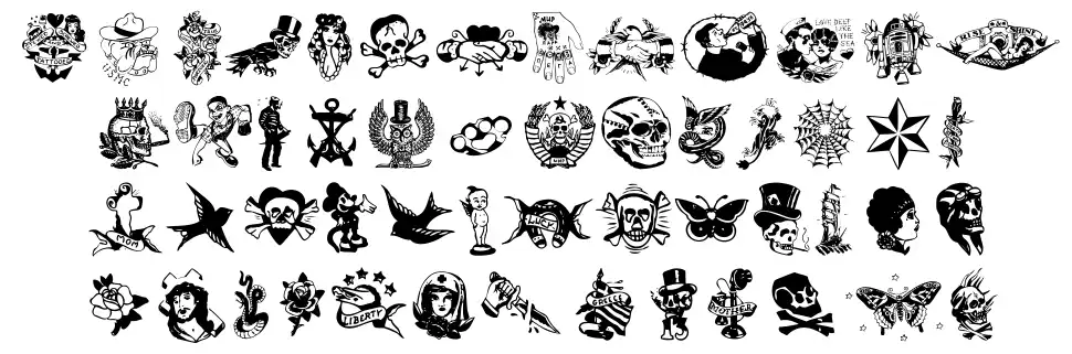 Tattoo Vieja Escuela 1font specimens