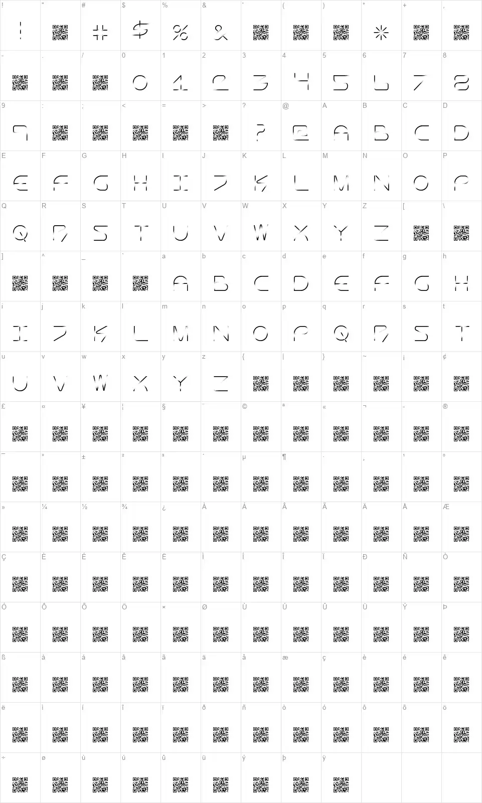 Technocracyfont character map