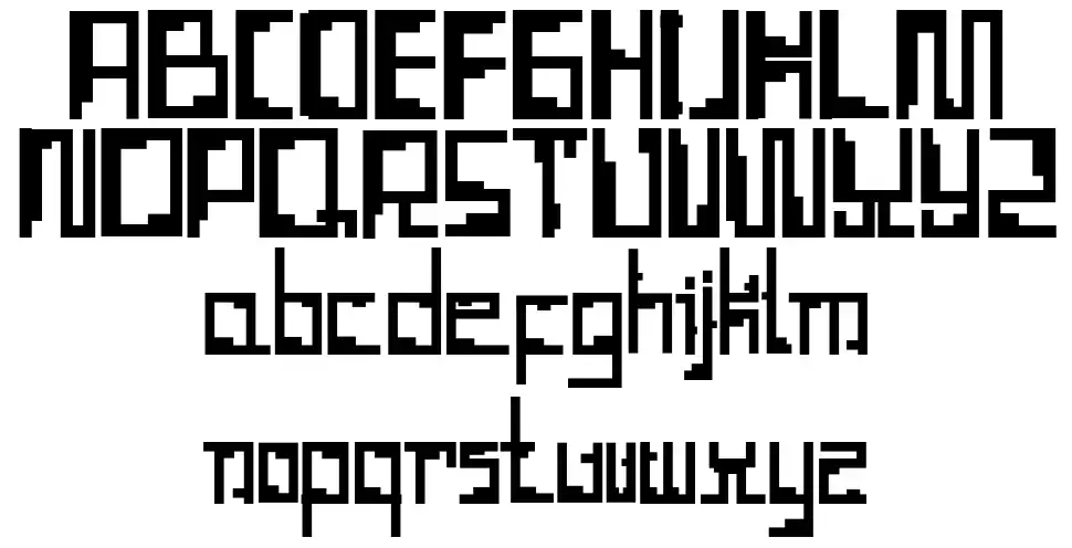 Tetris Hollowfont specimens