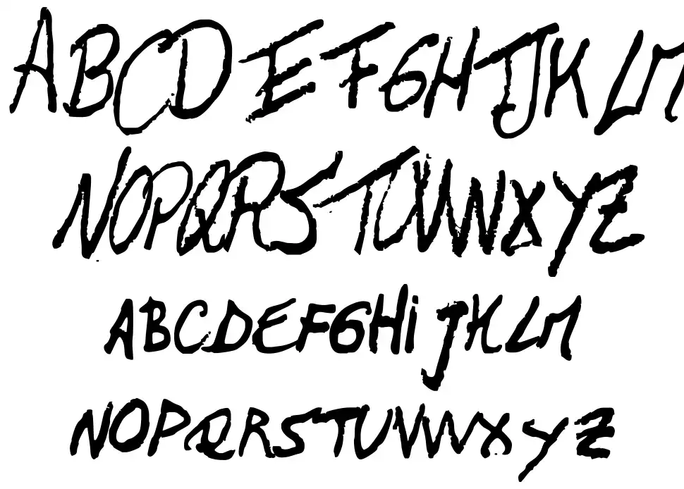 The Left-Handed Regularfont specimens