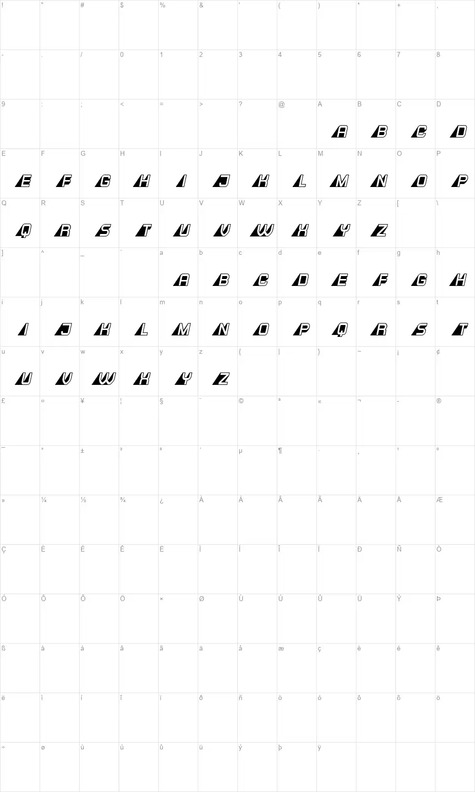 They Are Notfont character map