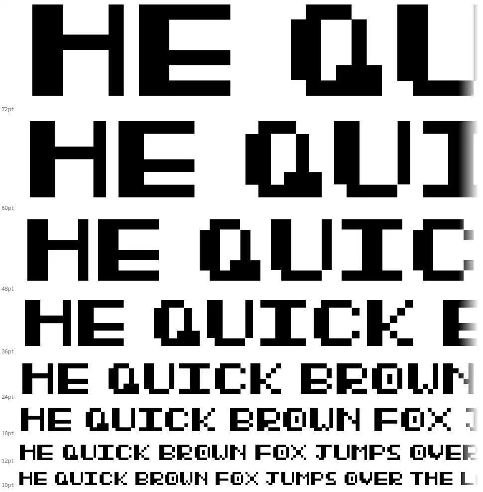 Thick Pixelfont waterfall