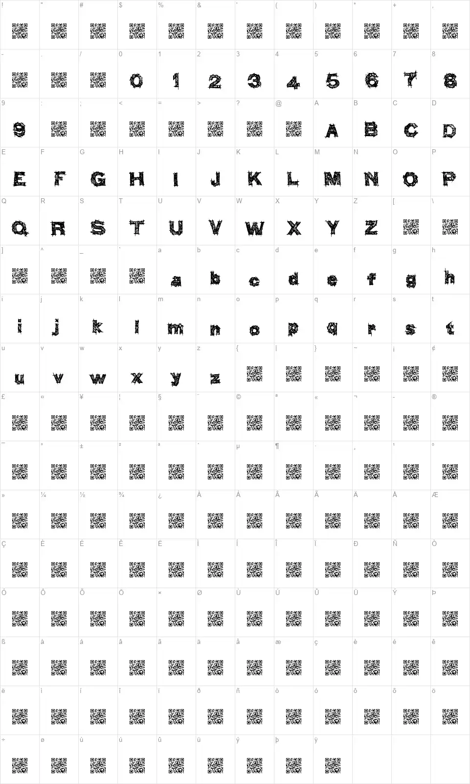 Think Higherfont character map