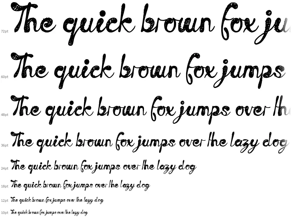 Time Machine font waterfall