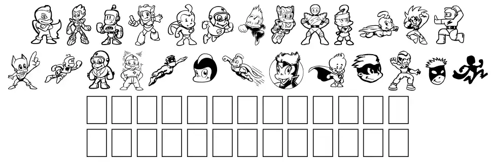 Tiny Heroesfont specimens