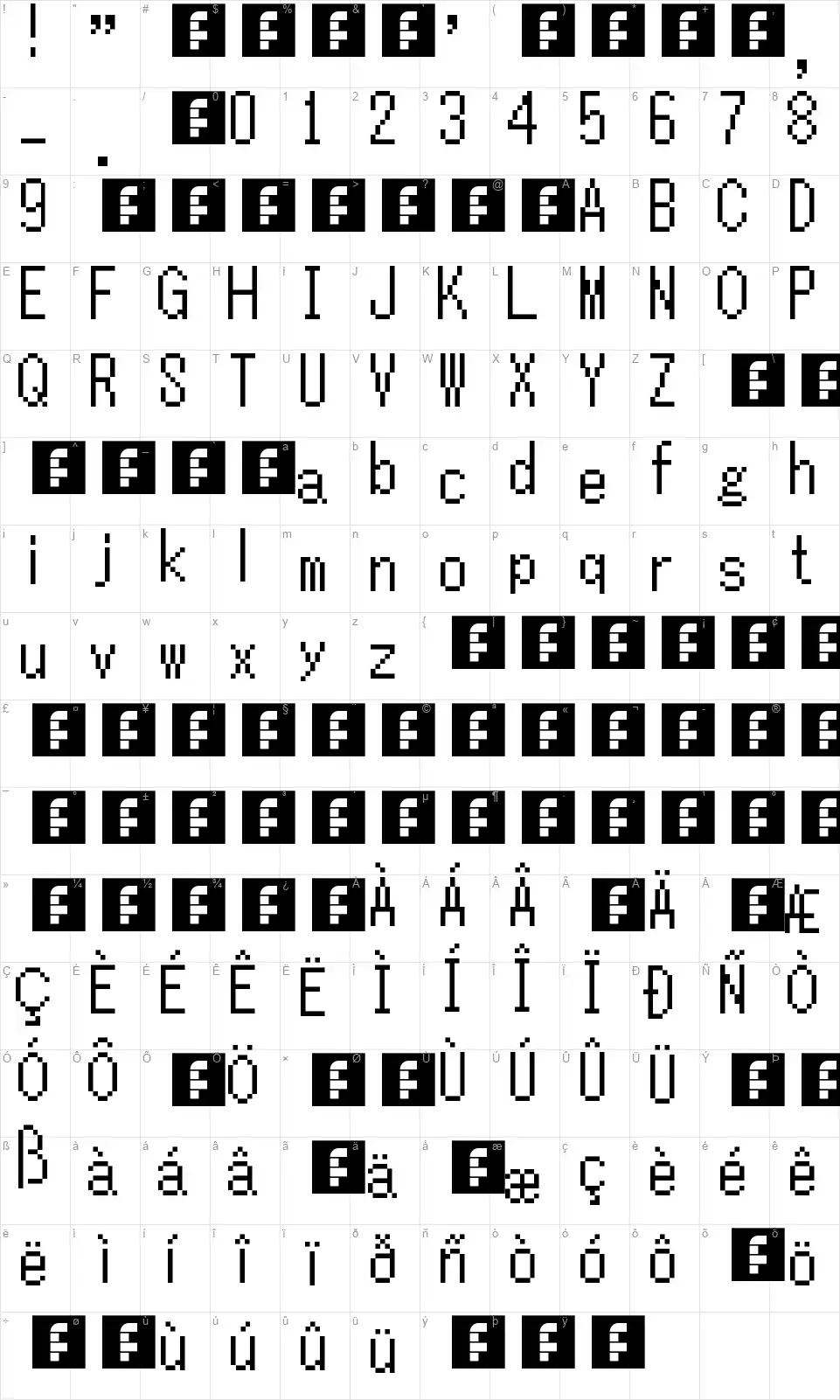 TLOZ Minish Cap / A Link to the Past / Four Swordfont character map